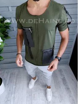 Tricou barbati kaki slim fit Vagabond B1960 P3-1.2
